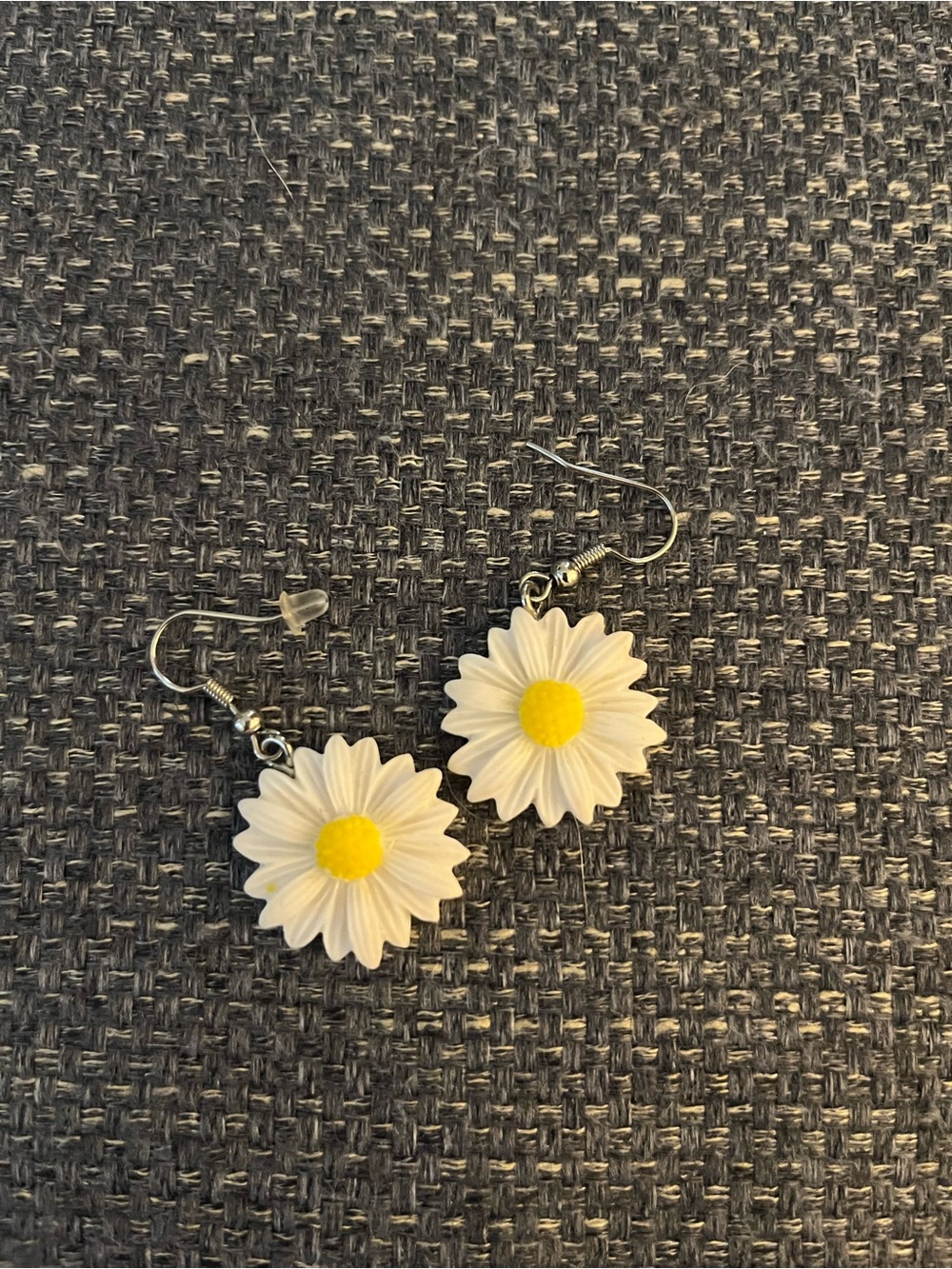Daisy Drop Earrings - White and Yellow Floral Earrings